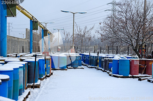 Image of Chemical waste dump with a lot of barrels