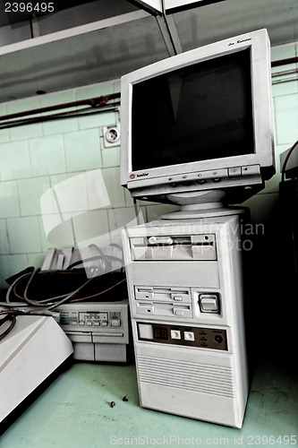 Image of Old vintage computer in laboratory