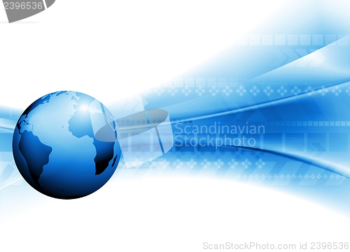 Image of Bright vector tech design with globe