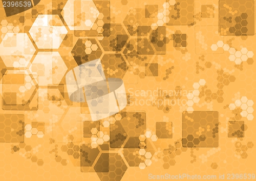 Image of Abstract tech background with squares and hexagons