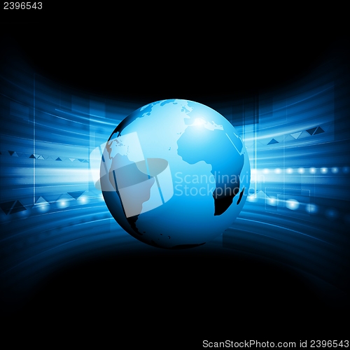 Image of Vector technology background with globe