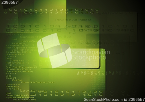 Image of Vector technology background with binary program code