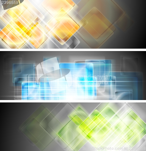 Image of Hi-tech vector glossy banners