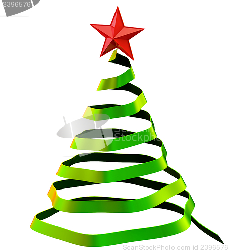 Image of christmas tree with red star