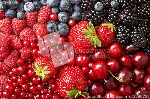 Image of various berries background