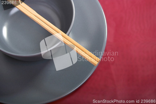 Image of Bowl with chopsticks
