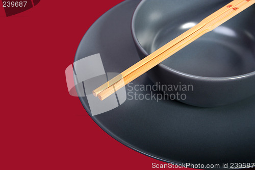 Image of Bowl with chopsticks