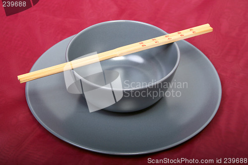 Image of Bowl with chopsticks