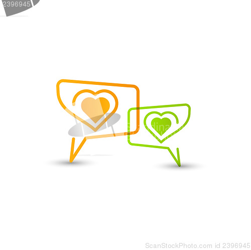 Image of Love. Concept speech bubbles with heart