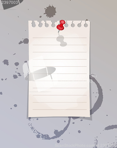 Image of Note paper and red pin