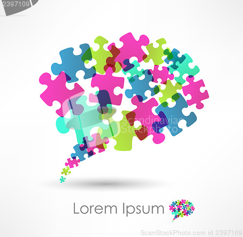 Image of speech bubble made from puzzle