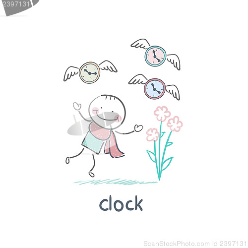 Image of Man and clock