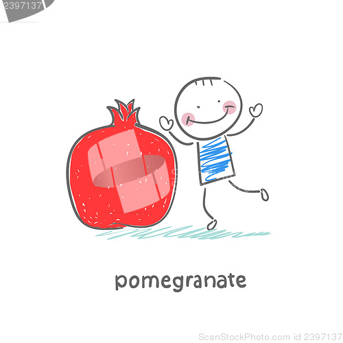 Image of Pomegranate and people