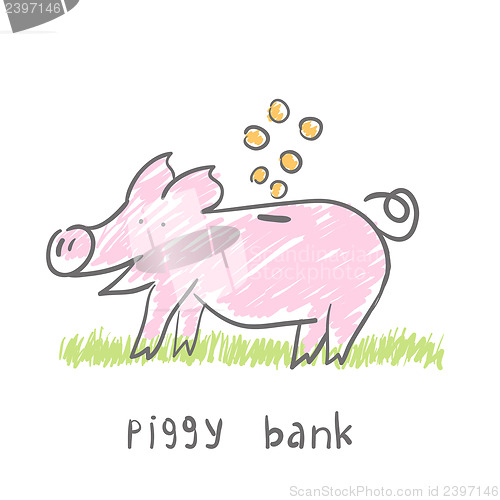 Image of Piggy Bank.  illustration. The concept.