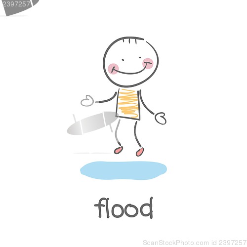 Image of flood. Illustration.