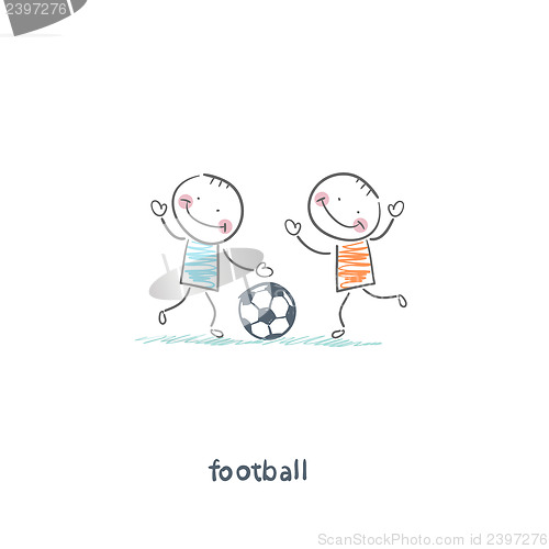 Image of The boys are playing football