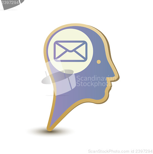 Image of Mail man. Label sticker. Modern concept