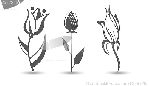 Image of flower icon set