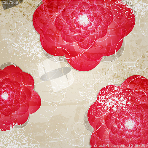 Image of Abstract Invitation vintage floral background.