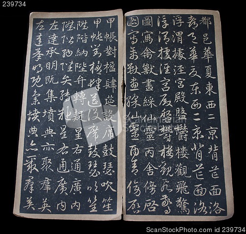 Image of old Chinese book with reversed type