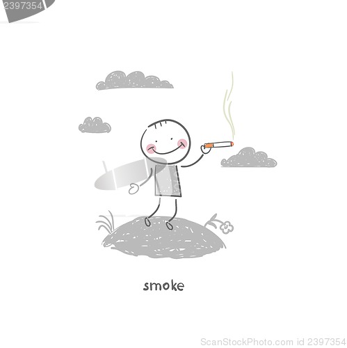 Image of Smoker. Illustration.