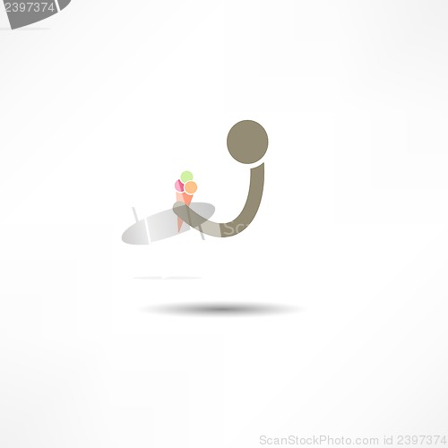Image of Man eating ice cream icon