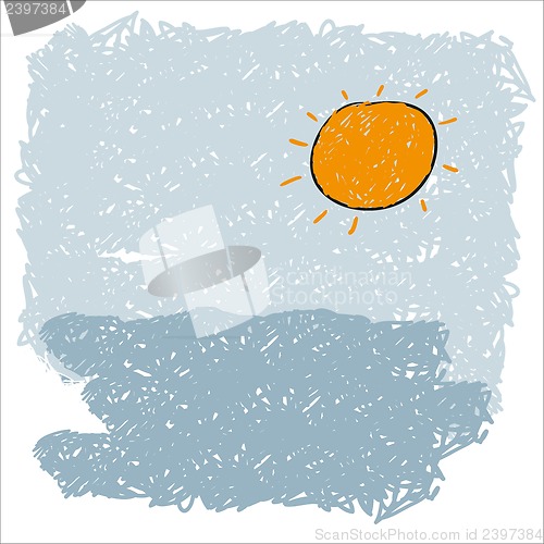 Image of sea waves and rising sun