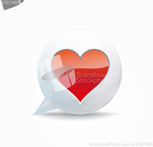 Image of heart. speech bubble