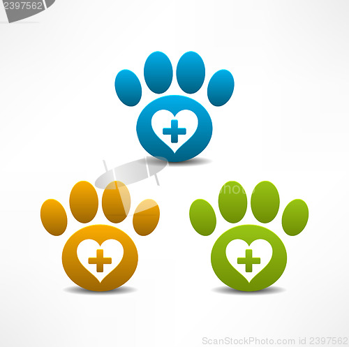 Image of Veterinary Clinic symbol. Animal paw print