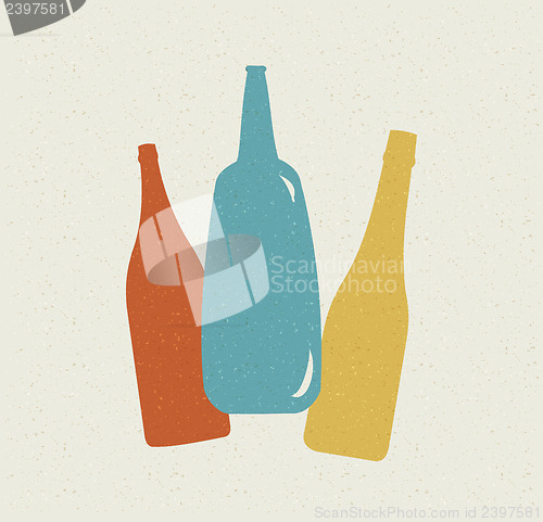 Image of Bottle background. Retro poster.