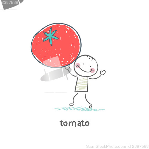 Image of Man and tomato