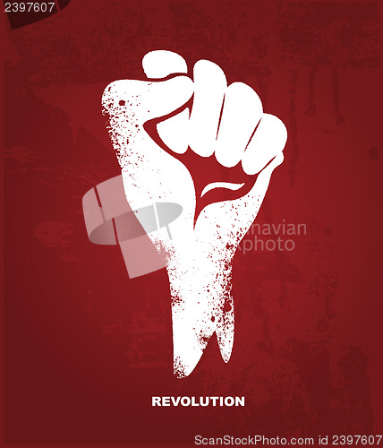 Image of Clenched fist hand.  Revolution concept