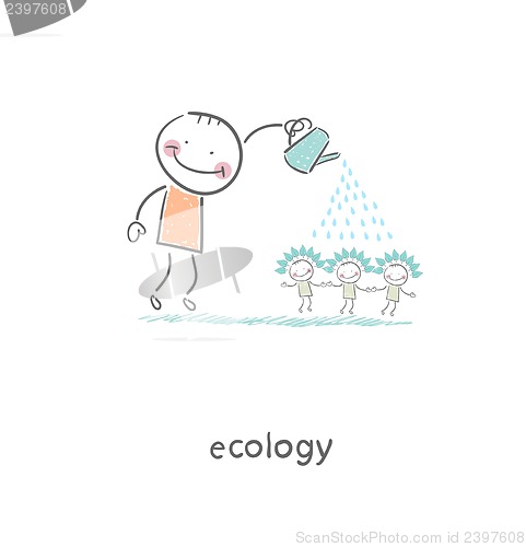 Image of Eco people. Illustration.