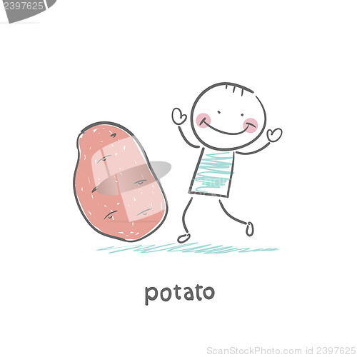 Image of Potatoes and people