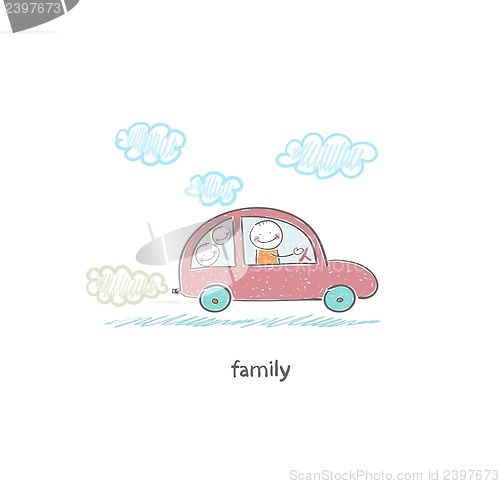 Image of Family car. Illustration.