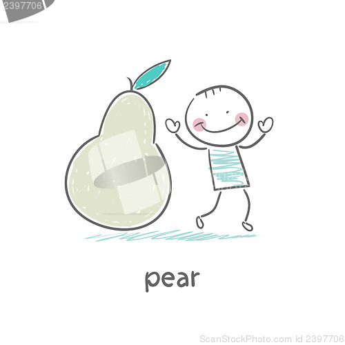 Image of Man and pear