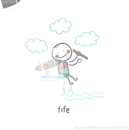 Image of The man playing the fife