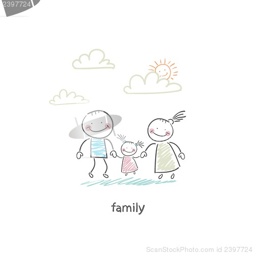 Image of Happy family. Illustration.