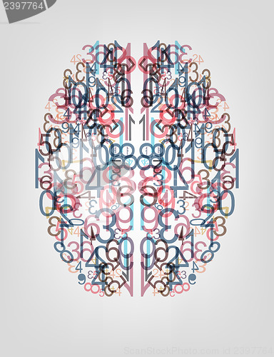Image of Number  background. Digital brain
