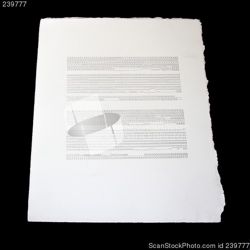 Image of font galley proof, underinked