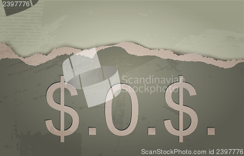 Image of SOS. The concept of Dollar