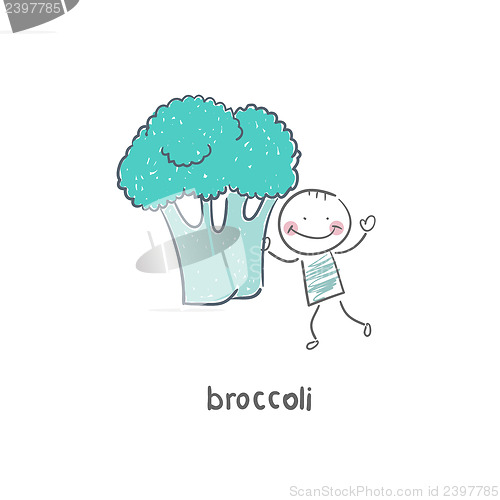 Image of Man and broccoli