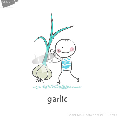 Image of Garlic and people