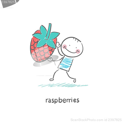 Image of Raspberries and people