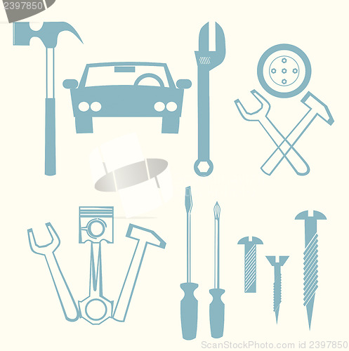 Image of car repair icons