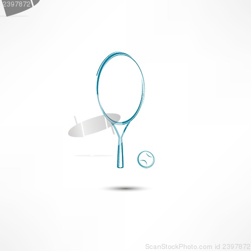 Image of Tennis racket and ball icon