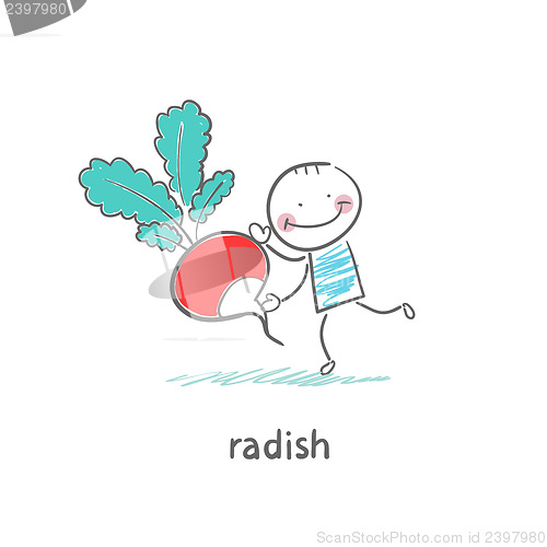 Image of Radishes and people