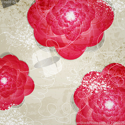 Image of Abstract Invitation vintage floral background. 