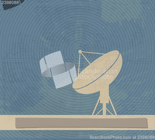 Image of Satellite Dish. Retro poster