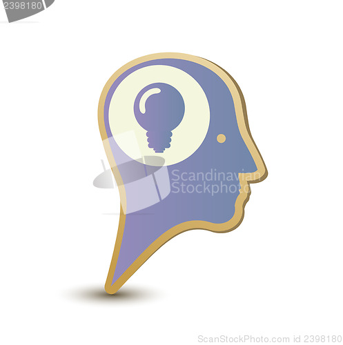 Image of Creative man. Label sticker . Modern concept